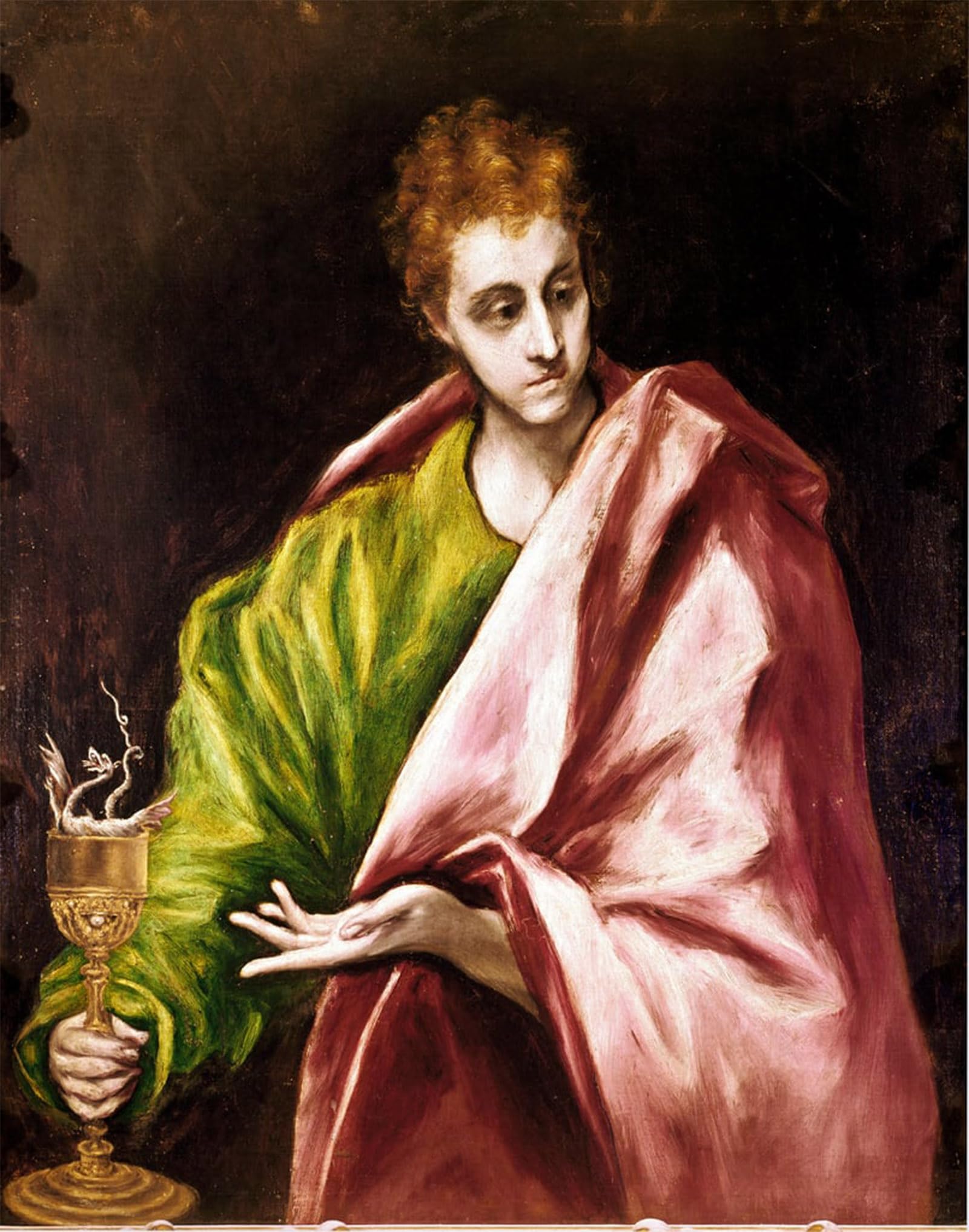 POSTERIIk Vintage Art Print Images Pictures Print the Apotre Saint John the Evangelist Painting by El Greco Modern Colour Posters for Office Home Decor 60x90cm
