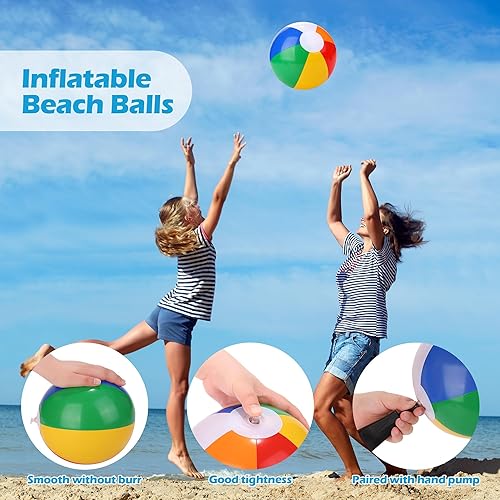 Miniatura 4 de Elcoho 9 piezas de recuerdos de fiesta en la piscina de playa, 4 flotadores inflables de piscina, anillos de tubos de natación de frutas de 29.5