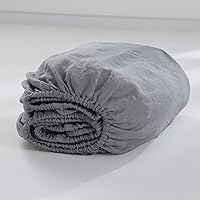 Vista 21 de S VICTORY SYMBOL Sábana bajera ajustable 100% de lino orgánico 78"x80" Cubrecolchón 1 Pieza, Bolsillo Profundo de 16 pulgadas, Ropa de Cama de Lino