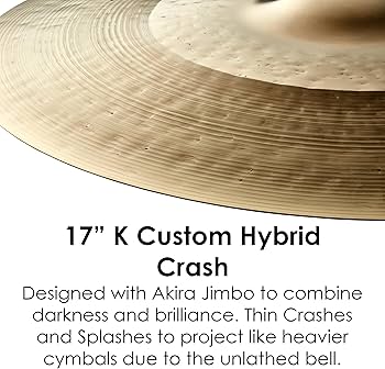 Amazon.com: Zildjian K Custom Hybrid Crash Cymbal - 17 Inches
