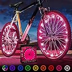 Activ Life Bike Wheel Lights - Festive Stocking Stuffers - Light Up Bike Wheels - Christmas Night Riding - Easy Spoke-Mount Setup & Tire Glow for Bicycle - Red, Pack of 2