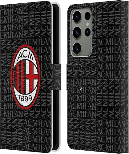 Vista 212 de Head Case Designs Funda de cuero con licencia oficial de AC Milan con diseño de camuflaje digital, compatible con Samsung Galaxy S22 Ultra 5G