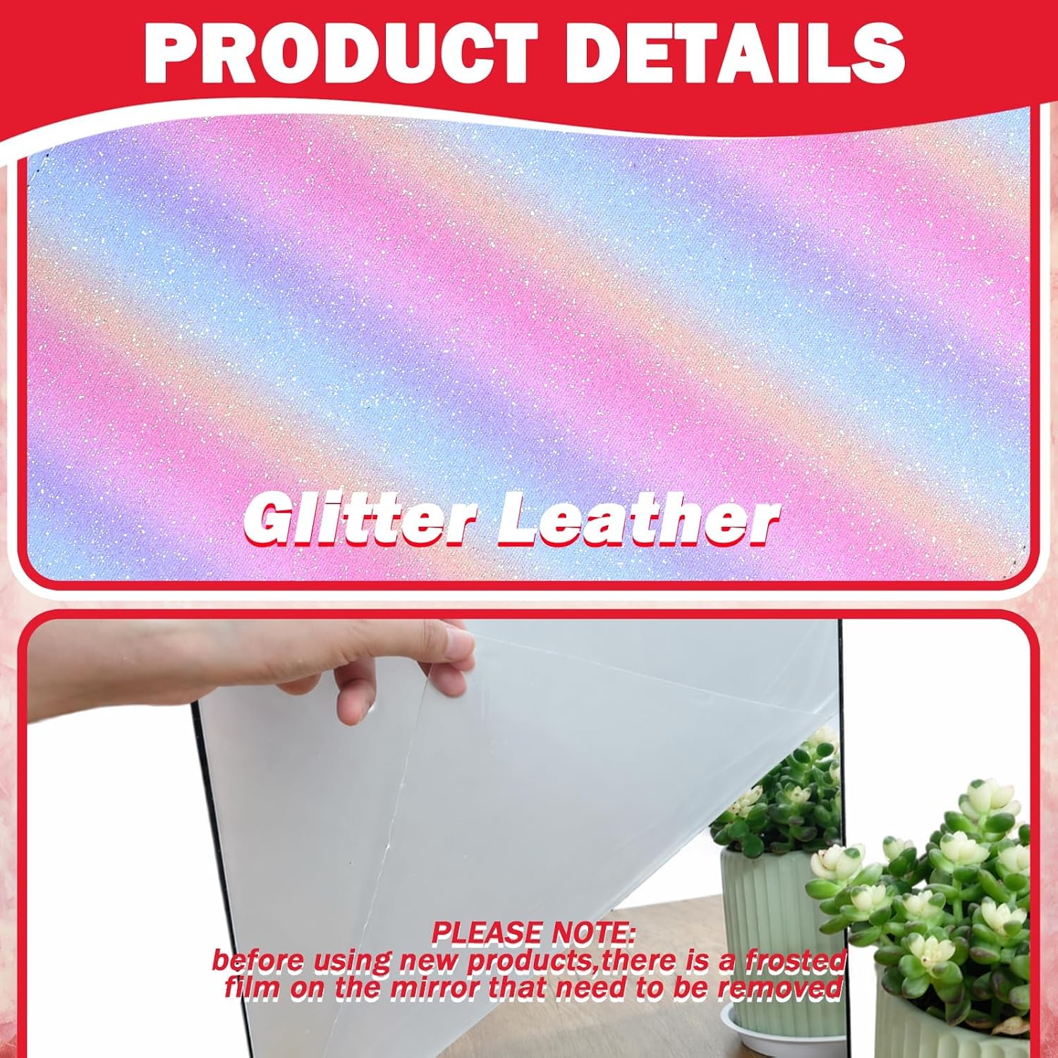 Foldable Acrylic Full Length Mirror with Handle, Colorful, Tri-Fold | Wall & Table, Portable, Glitter Surface, 360° 3 Way View, for Dance Bedroom Wardrobe Stage Makeup Checks Travel Camping Use