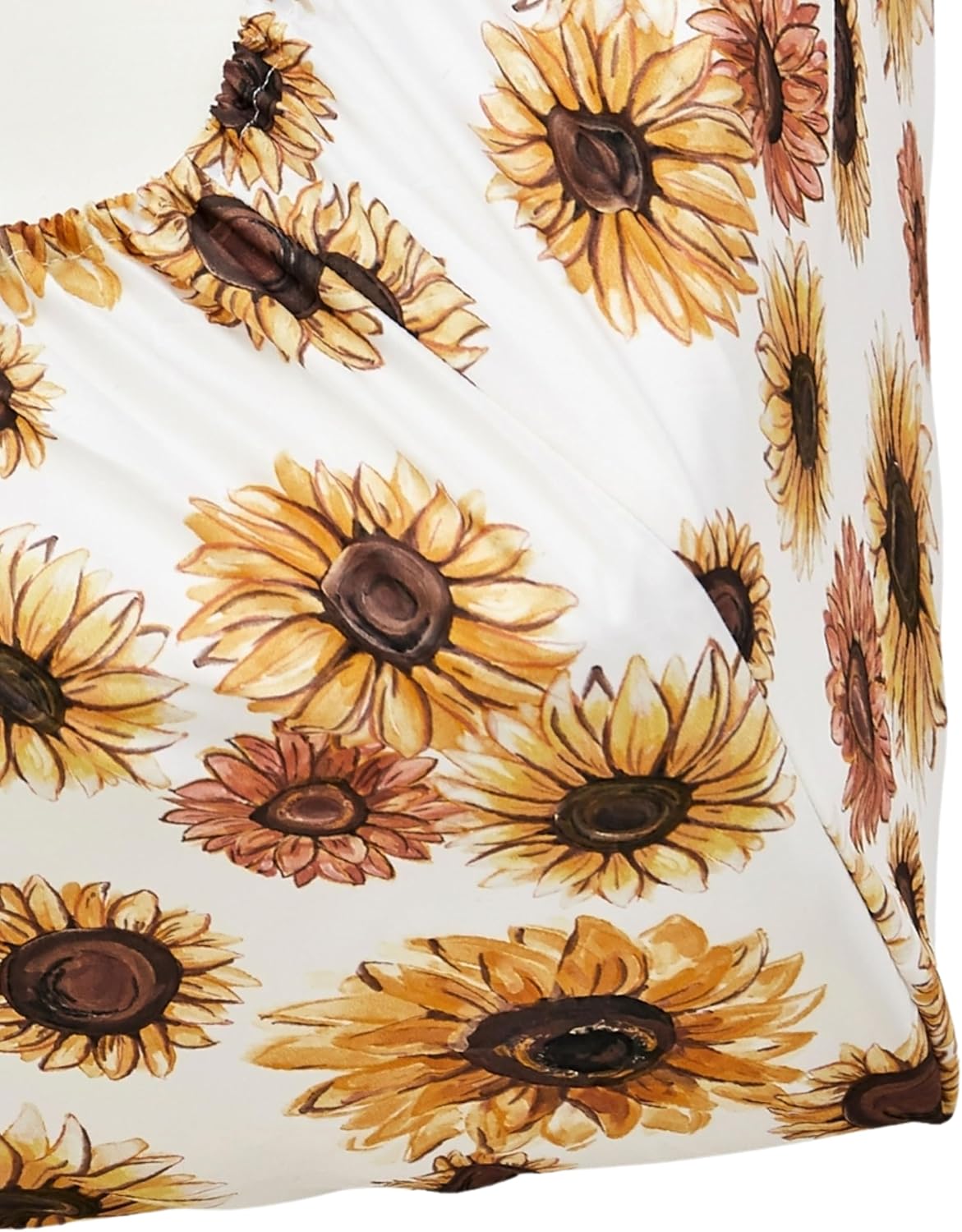 Virah Bella 4-Piece Queen-Size Printed Microfiber Bed Sheet Set - Autumn Gold - White
