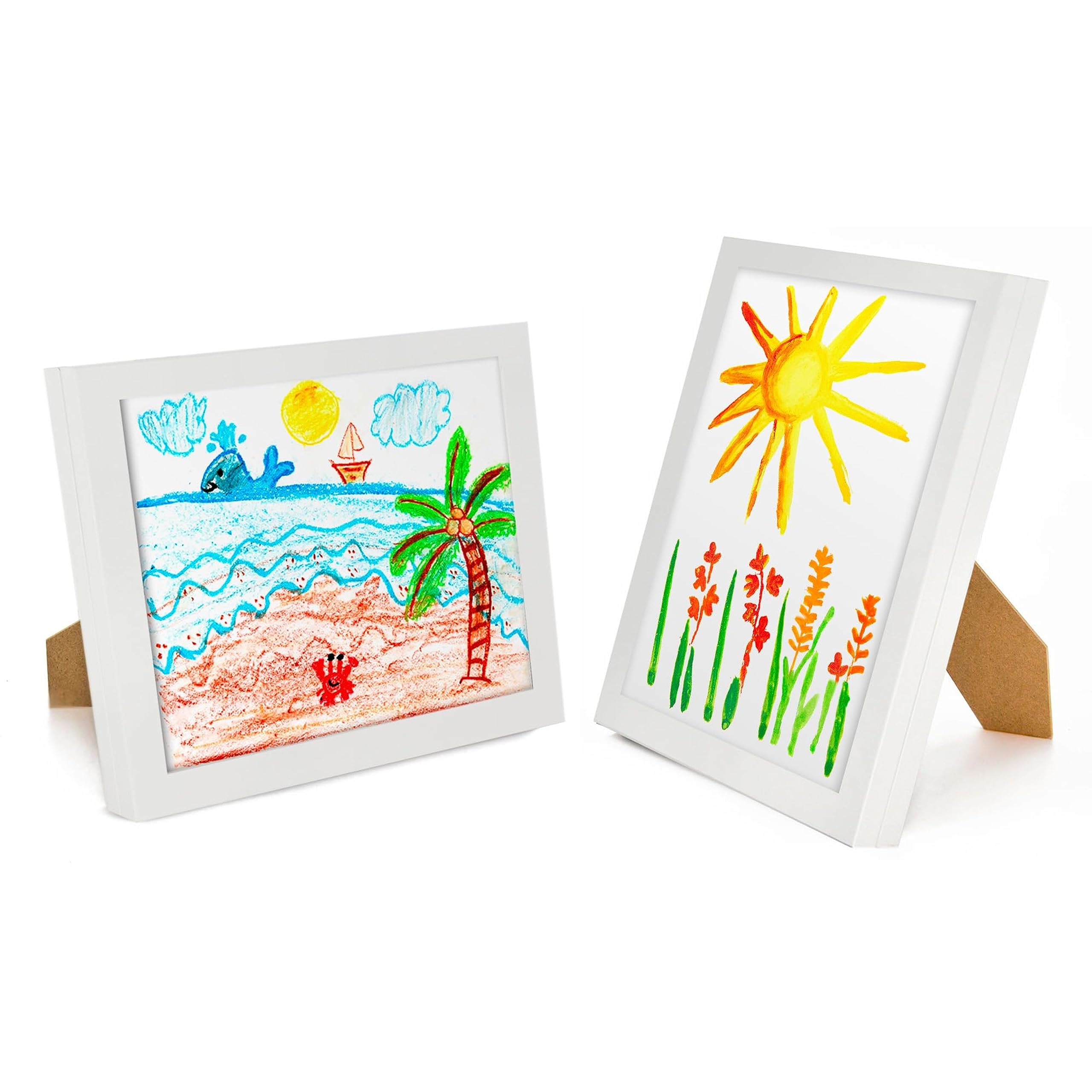 Americanflat Ramka na zdjęcia dla dzieci 10 x 12,5 cm, ładowana od przodu, pomieści 100 dzieł sztuki, użyj jako ramki 20 x 38 cm z matą, moje mini arcydzieło, sprzęt do zawieszania i wbudowana