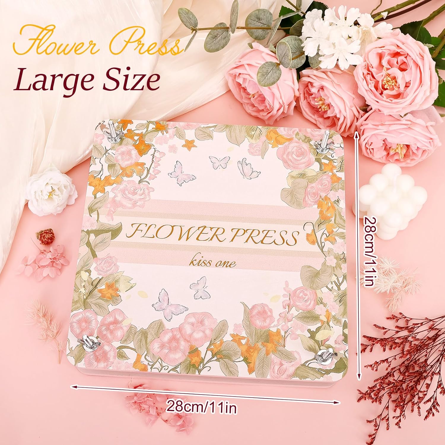 Flower Press Kit – 11"x11" Large Wooden Plant Press for DIY Pressed Flowers & Bouquet Preservation | Scrapbooking & DIY Crafts | Craft Kit for Adults & Teens | Ideal Gift for Nature & Art Lovers - Image 2