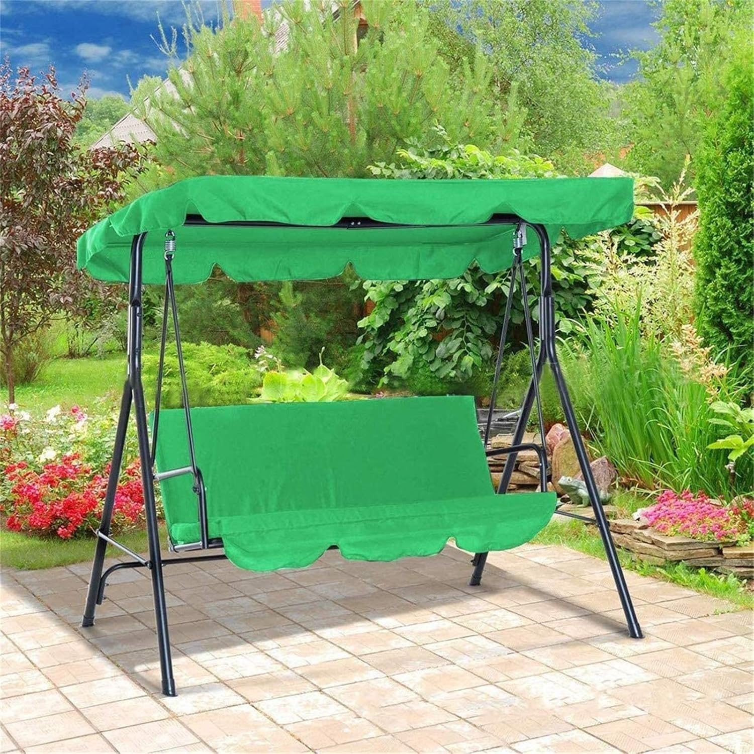 Toit De Remplacement De L'auvent De Balançoire De Plein Air,Toit De Rechange Pour Balancelle De Jardin Toile De Balancelle Jardin 210Dimperméable Toit De Balancelle, 2/3 Places C,195*125*15cm