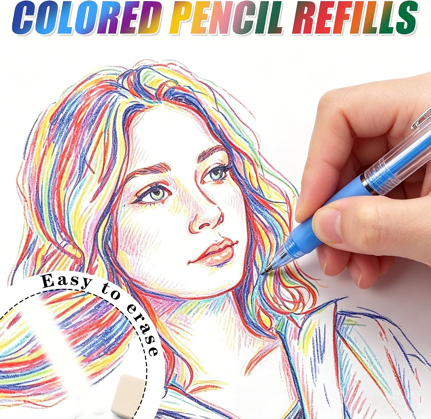 Color Pencil Lead Refills 300 Pieces, 0.7mm HB, 10 Colors image 4