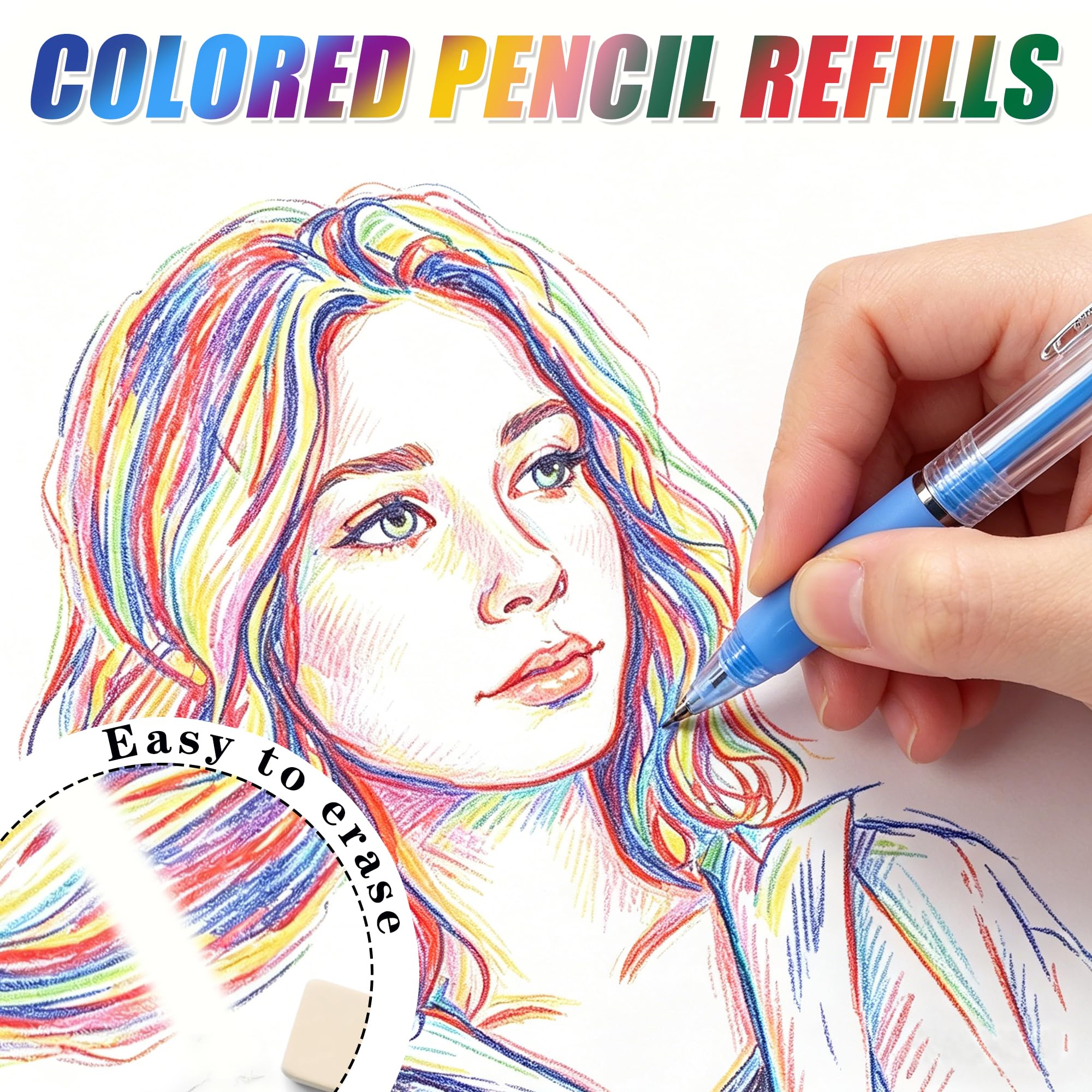Lot de 300 mines de crayon de couleur HB de 0,7 mm pour étudiants, fournitures scolaires, maison, bureau, rentrée scolaire, cadeaux de crayon scolaire, 10 couleurs