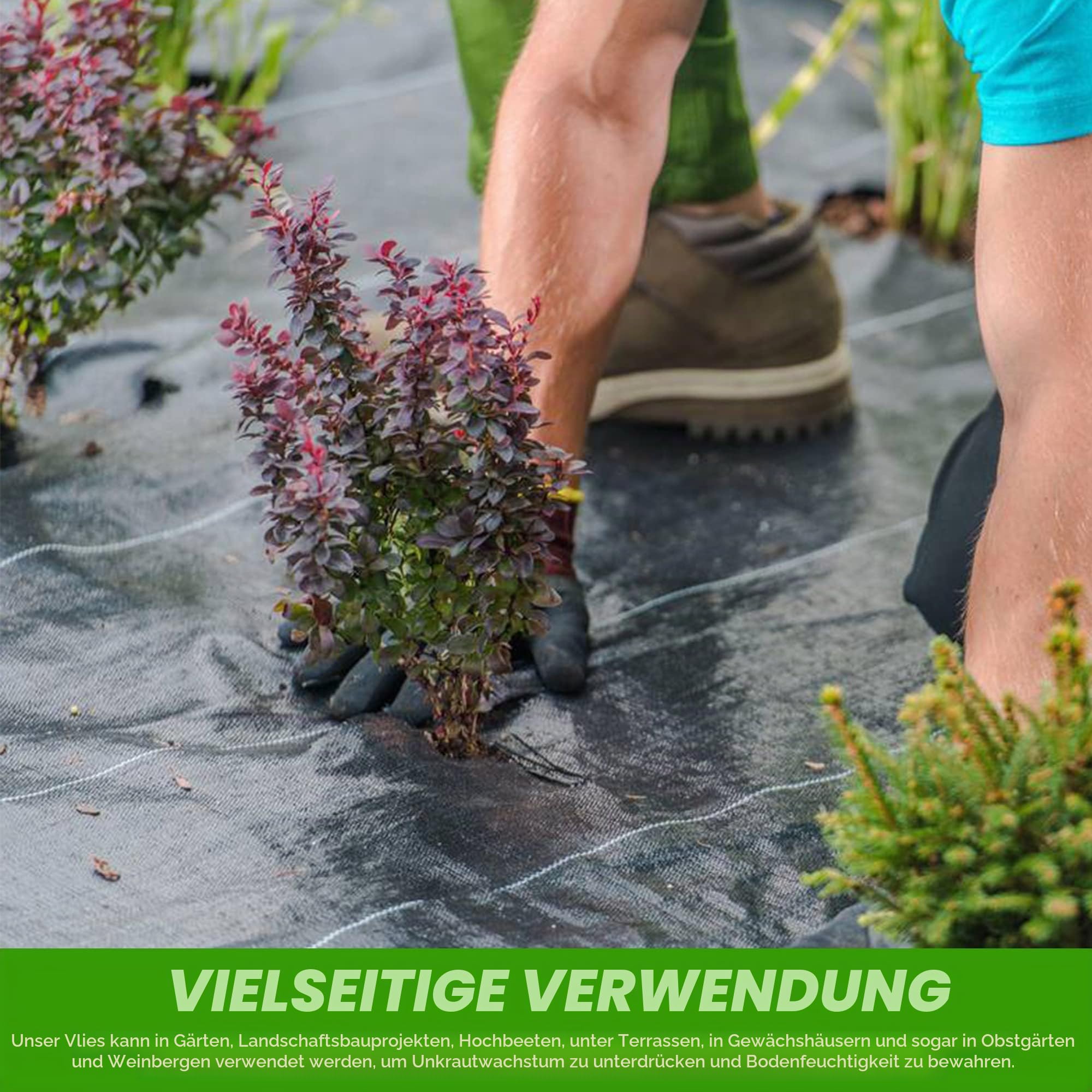 GroundMaster Unkrautvlies Extra Stark (3 m Breit x 10 m Lang) - 100g/m² Unkrautvlies Wasserdurchlässig, Bodengewebe Unkrautflies für Garten, Hochbeet, Einfahrt usw., Anti Unkrautvlies Pflanzfolie