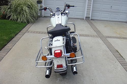 Miniatura 7 de HTTMT SG05 - Kit de protección de alforja cromada de doble riel compatible con Harley Davidson 1997-2008 FLHR y FLHHT/ FLHTCUSE 2006-2008 / FLTR