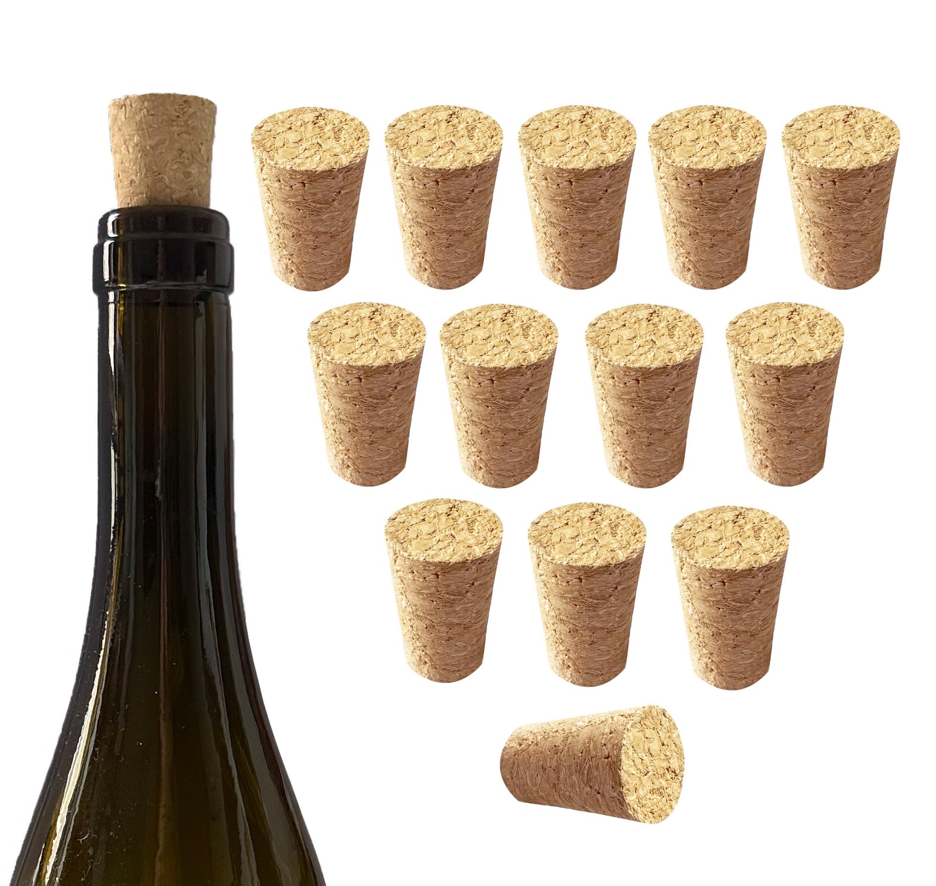 14 Pcs Cork for Bottles Stoppers Cork Plugs Soft Wood Natural Tapered Corks Wooden Replacement Corks for Bar,Restaurant,Wine and Beer Making Craft,Jars and Bottles, DIY Crafts,Leakproof
