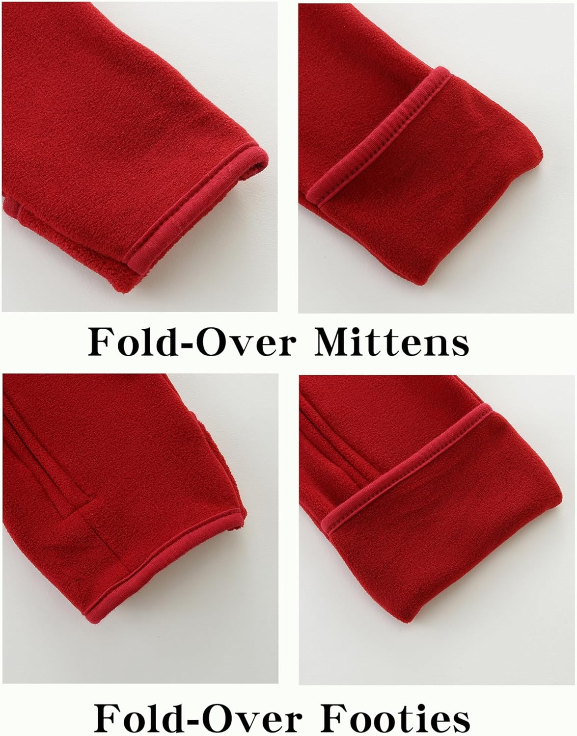 Newborn Baby Bear Onesie Winter Snowsuit With Fold-over Mittens & Footies Zip Up Baby Fleece Jumpsuit 0-18M - Image 2