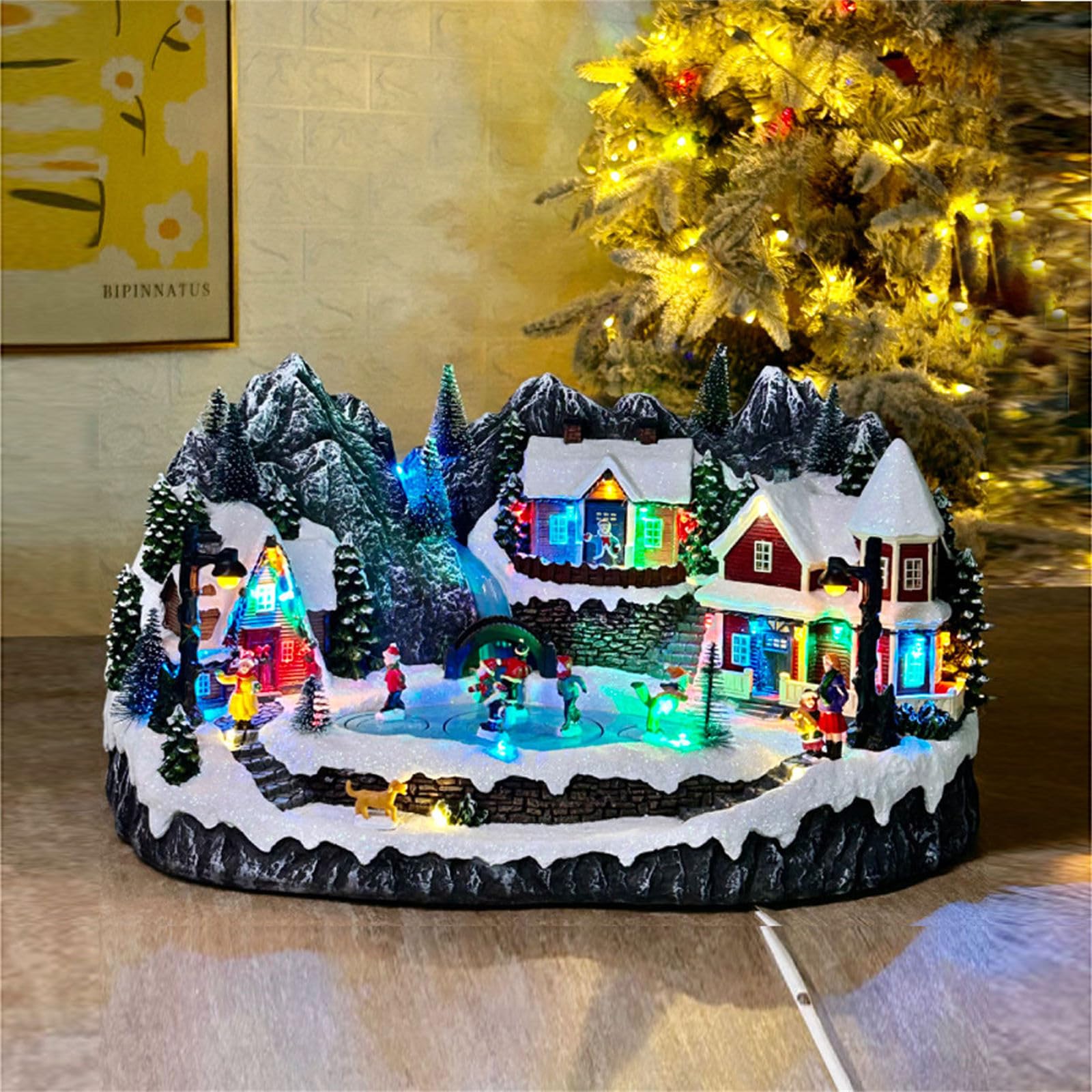 Centrotavola in resina illuminata con componenti staccabili e opzioni di alimentazione per feste sicure per bambini decorazioni natalizie musica LED forniture per feste