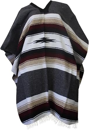 Del Mex Mexican Diamond Woven Eastwood Poncho
