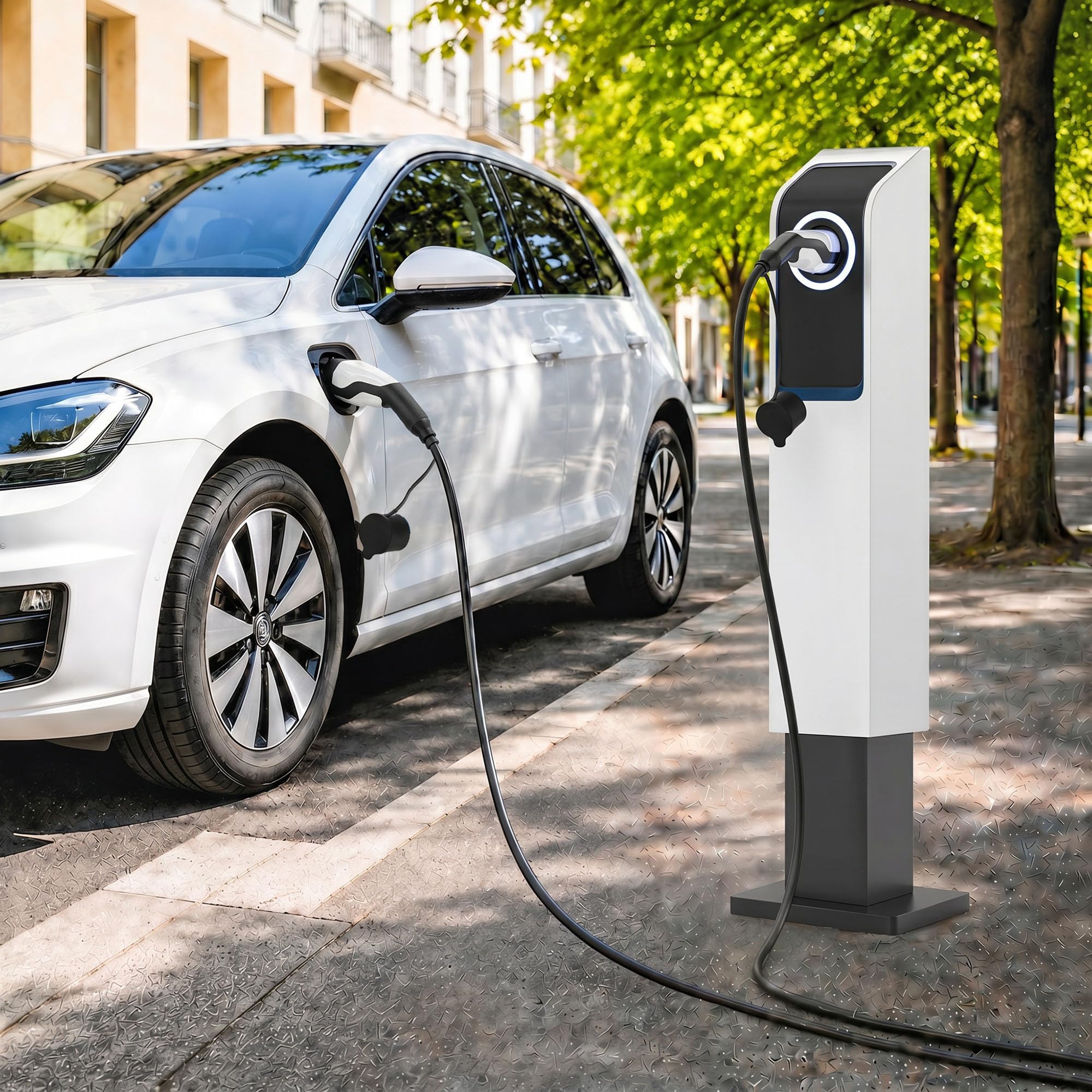 HOMCOM Kabel do ładowania samochodu elektrycznego typu 2 22 kW trójfazowy tryb 3 - przedłużacz kabla do szybkiego ładowania 5 m miękki i odporny na zamarzanie - PICC zabezpieczony kabel do ładowania o
