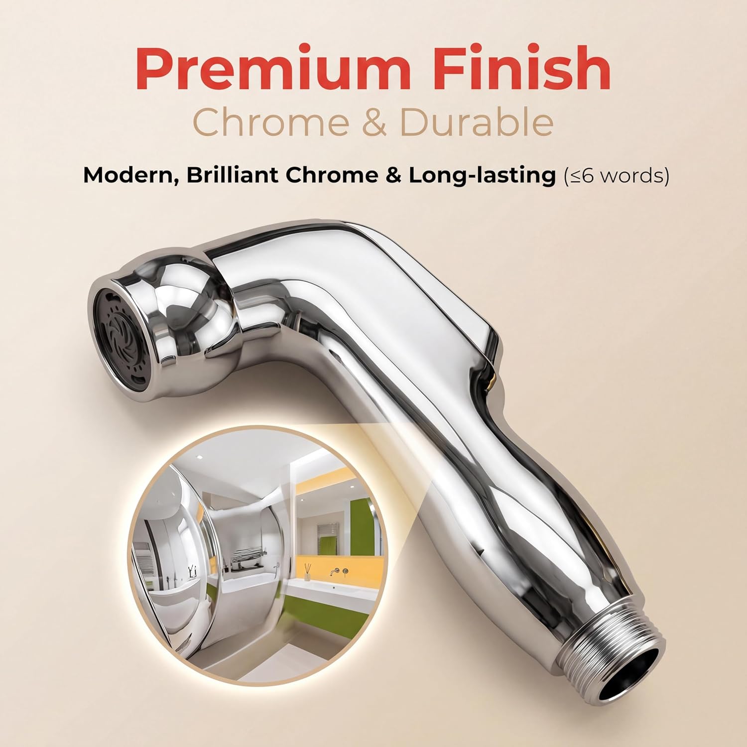 VINGVO Bidet Sprayer, Handheld Bidet Sprayer, ABS Material, Chrome Finish, Silver, Modern Style, Water Saving Nozzle, Bath