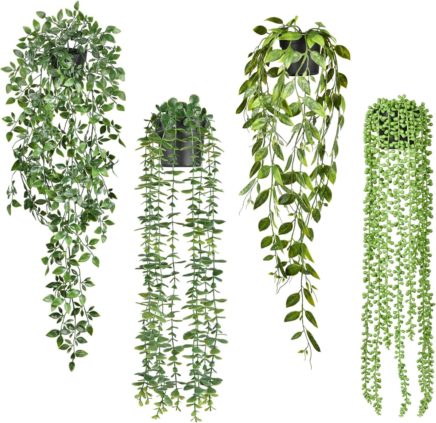 DearHouse 4 Pack Artificial Hanging Plants, Fake Hanging