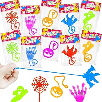 Halloween Treats Non Candy Bulk for Kids, Sticky Hands Party Favors Supplies for Toddlers-100 Pack,Halloween Birthday Basket Goodie bag Stuffer Fillers,Bulk Classroom Prizes Toys Gifts for Boys Girls