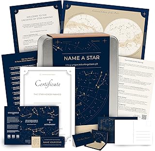 Name a Star Gift Box – Personalized Star Kit, Star Certificate, Galaxy Pass, 3D Greeting Card & Night Sky Poster – Unique Romantic Astronomy Gift for Anniversary or Memorial