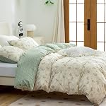 Couverture de couette florale Reine, microfibre brossée 3 pièces Floral Ensemble de lit Reine, motif fleur de jardin Couverture de couettes Reine, avec fermeture zippée, luxe doux respirant Comfy