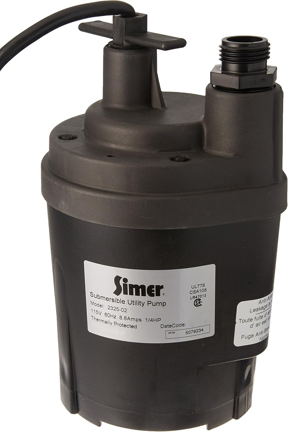 Simer 2325 1/4 HP Submersible Utility Pump, Sump Pumps Amazon Canada