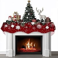 Vista 17 de Bufanda de Navidad para chimenea, cubierta decorativa para Navidad, invierno, mantel superior