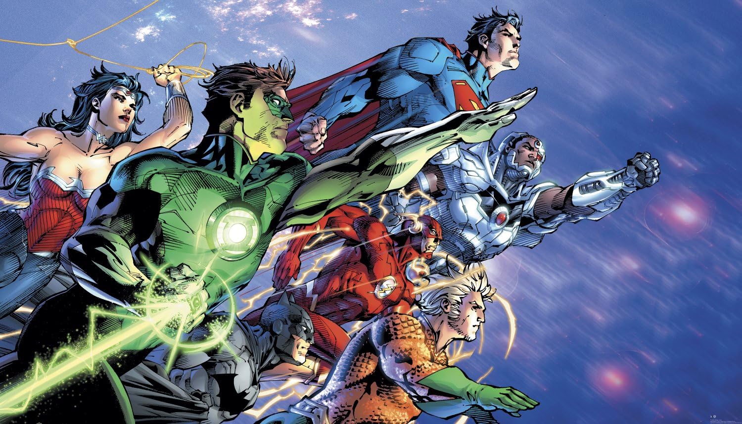 Promo Discount Up To 70% Off RoomMates JL1380M Justice League Spray and Stick Removable Wall Mural - 10.5 ft. x 6 ft.