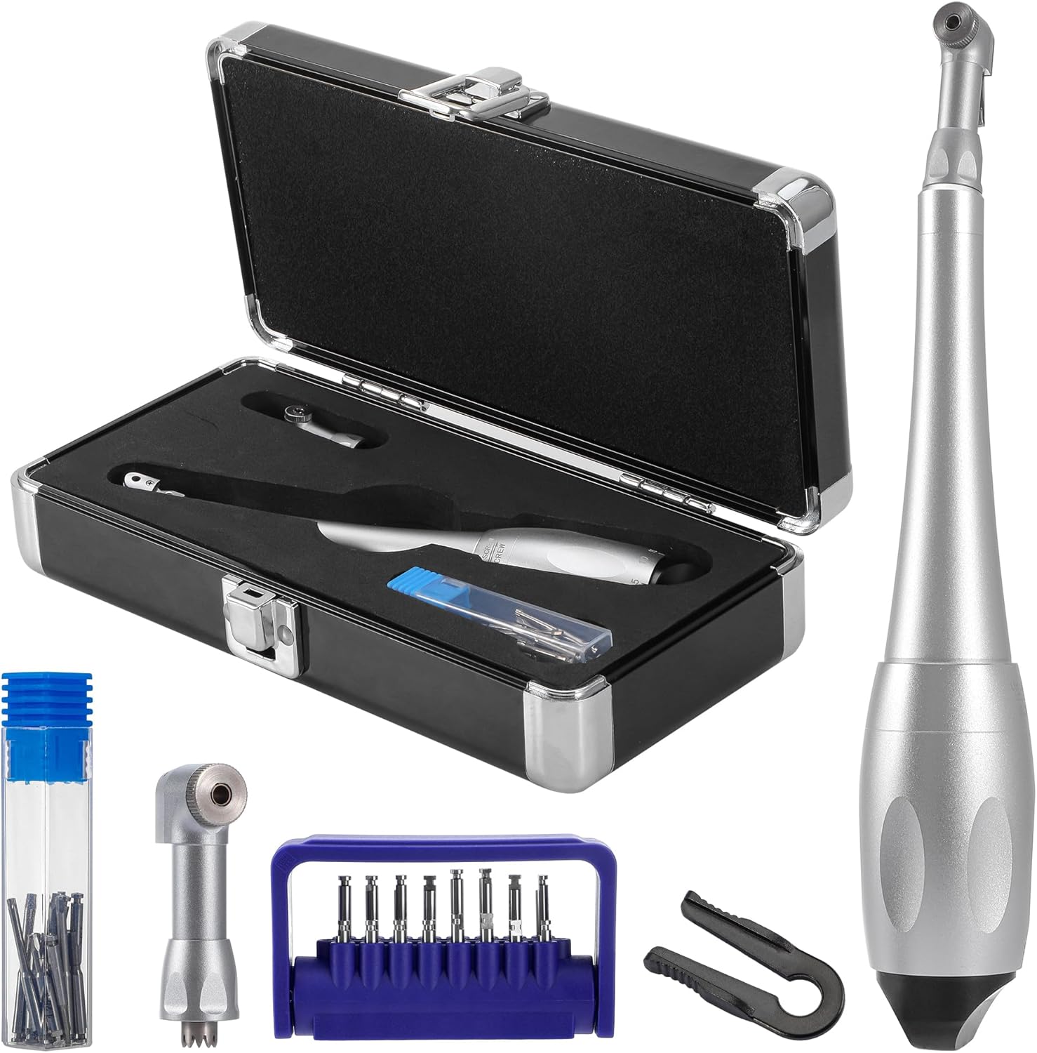 PER4MANCE Implant Torque Wrench Kit for Implant Maintenance at Home: Universal Implant Screwdrivers Fixing Tools with 12 Hex Drivers, 2 Unigrip Drivers & 2 Torx/Star Drivers (Long & Short Style)