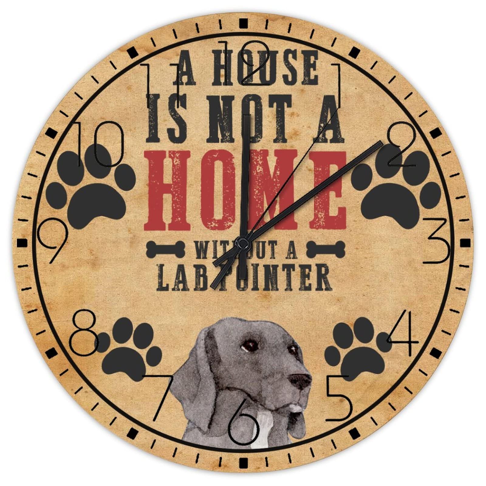 Horloge murale en bois grands chiffres silencieuse et rétro à piles