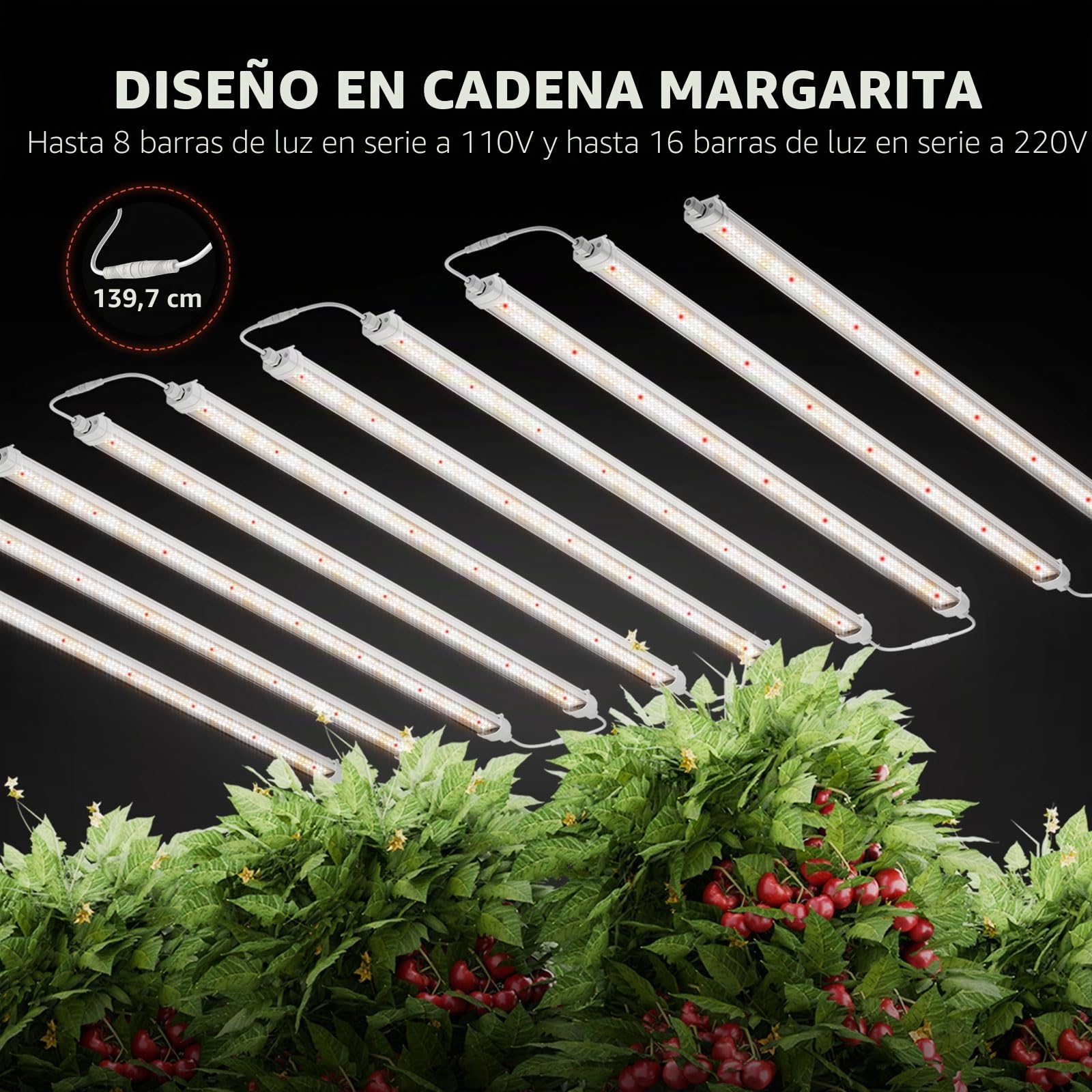 SPIDER FARMER Glow80 LED Planta de la lámpara, 110cm de espectro completo a prueba de agua lámpara de cultivo de plantas para plantas de interior de plántulas Veg Flor, 2-Pack 476 Leds 80W