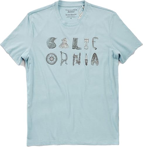 Lucky Brand Camiseta de cuello redondo Venice Burnout para hombre