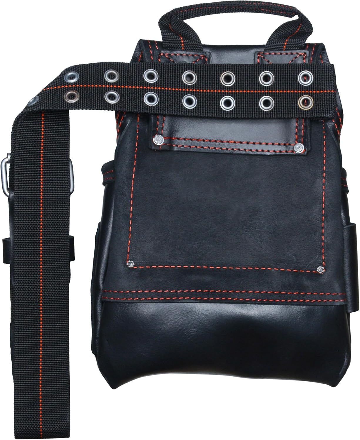 Hultafors Work Gear HT5433 Carpenter's Heavy-Duty Leather Nail & Tool Bag, Double-Gusset Front Pockets