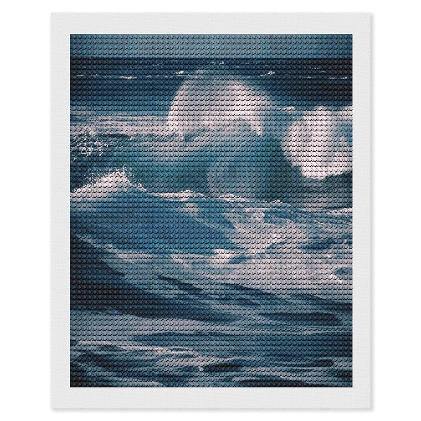 FekiLoot Ocean Waves Diamond Art Kits for Adults Diamond Painting Kits for Beginners DIY Diamond Art Kits Round Full Drill Diamond Dot Gem Painting for Home Wall Decor Gift 16"x20"