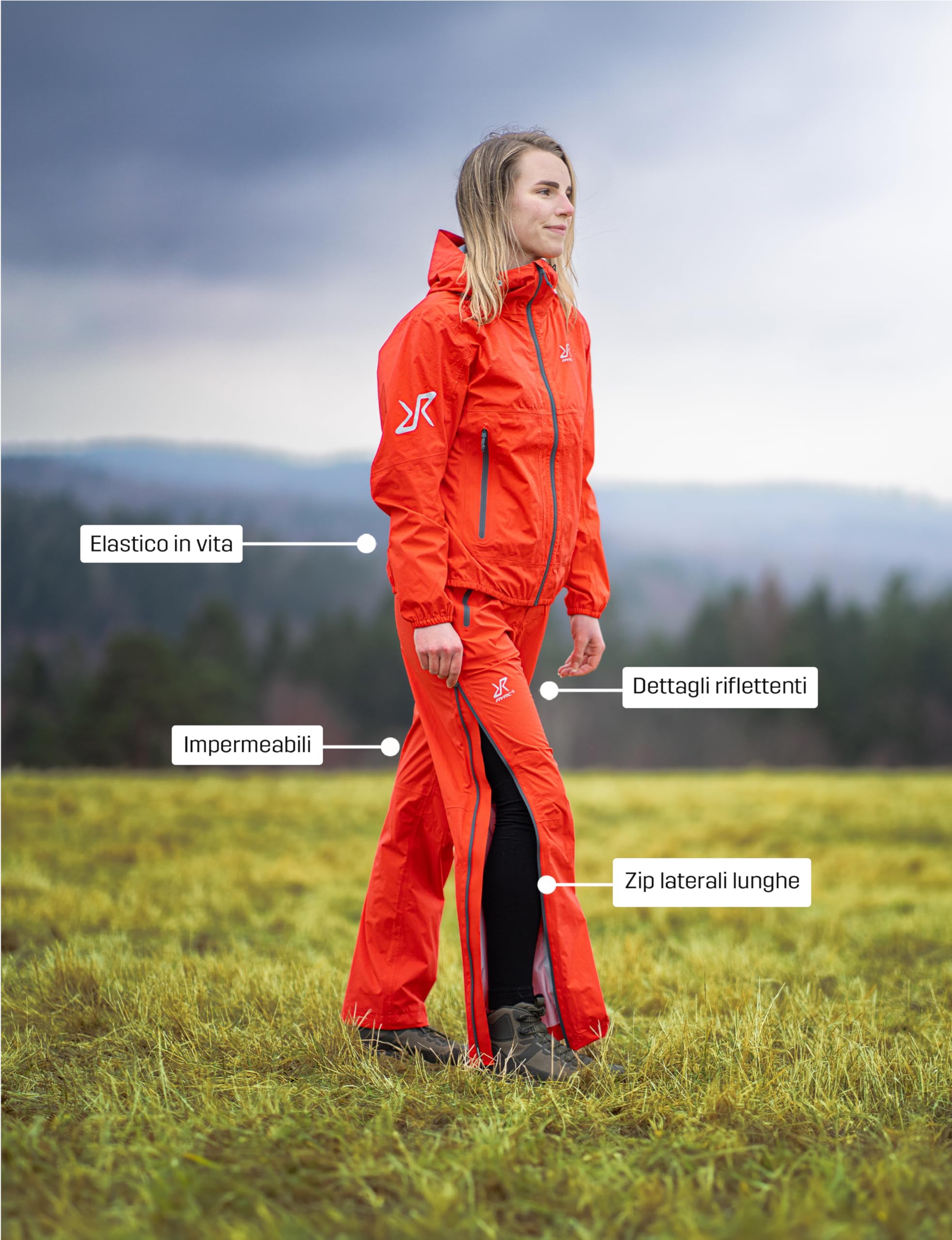 RevolutionRace Arcade 3L Lightweight Pants da Donna, Pantaloni Impermeabili, Pantaloni Antivento Ripiegabili per Escursioni e attività all'Aria Aperta