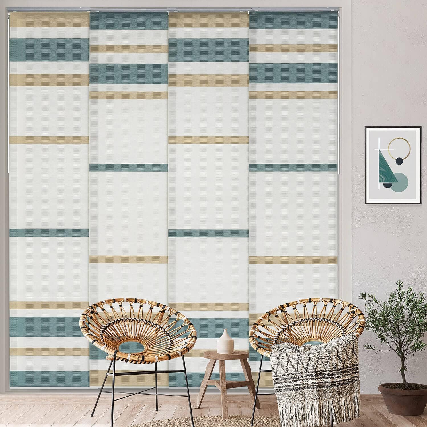 GoDear Design Vertical Blinds Woven 45.8"-86" x 96", Avocado