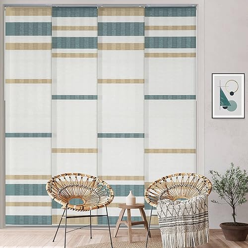 GoDear Design Persianas verticales ajustables para puertas correderas de vidrio, 45.8"-86" de ancho, hasta 96" de alto, riel extensible para