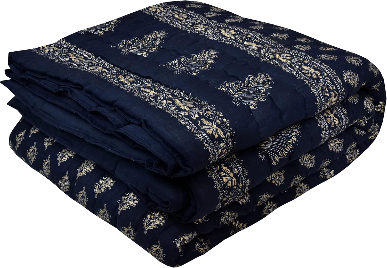 Mharo Rajasthan Traditional Jaipuri Rajai/ Razai/ Quilt Single Side Printed - Single Bed Pink