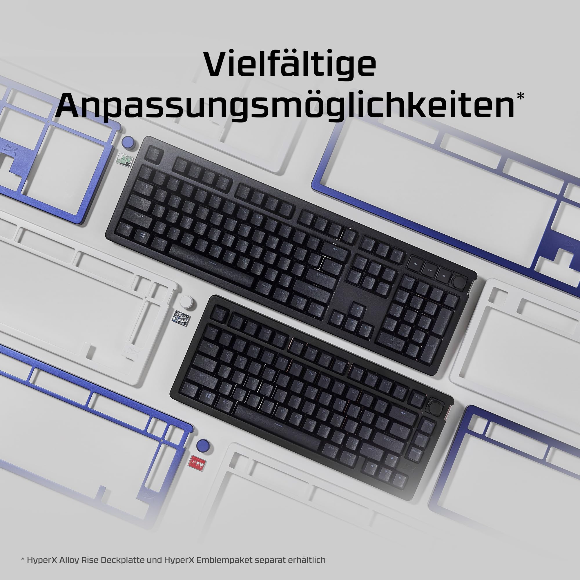 HyperX Alloy Rise 75 - Hot-Swappable Mechanical Gaming Keyboard, PC, Ambient Light Sensor, Gasket Mounted, Linear Switches (deutsches Layout QWERTZ)
