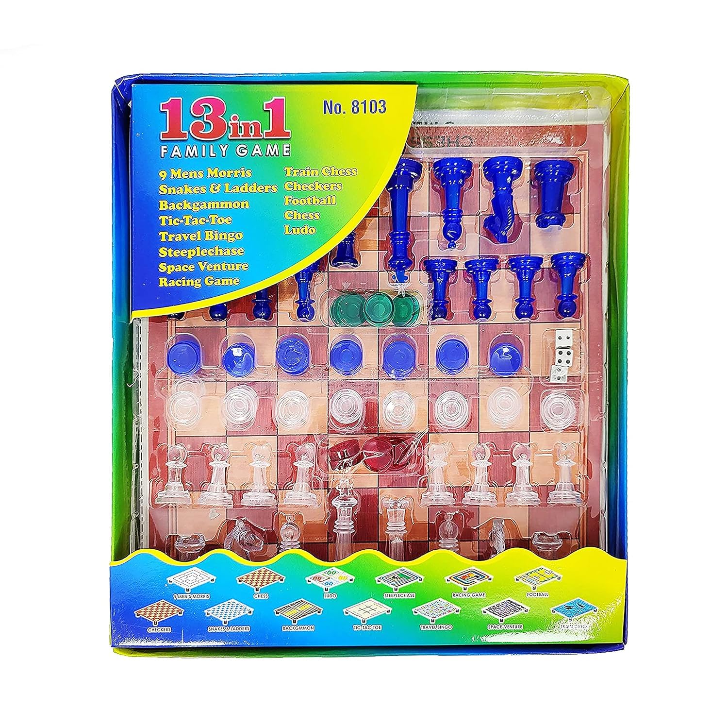 EUPHORIA 13 in 1 Family Game Including Chess, Backgammon, Ludo, Tic-Tac-Toe, Checkers, 9 Mens Morris, Travel Bingo (B085H5NNMP) Amazon Price History, Amazon Price Tracker