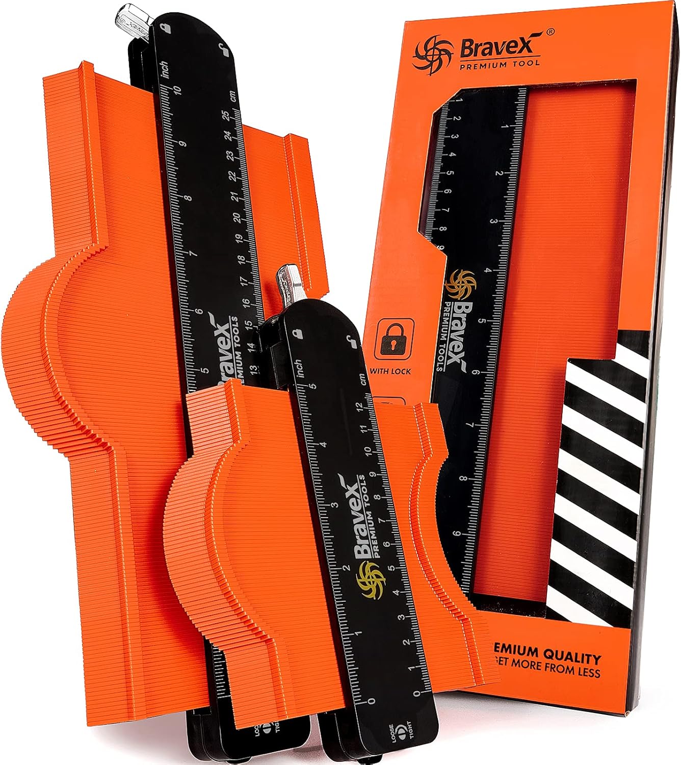 Contour Gauge 2 Pack – Metal Lock Contour Duplication Profile Tool for Woodworking, Day Gifts for Fathers, Gifts for Men, Dad, Husband, Grandpa