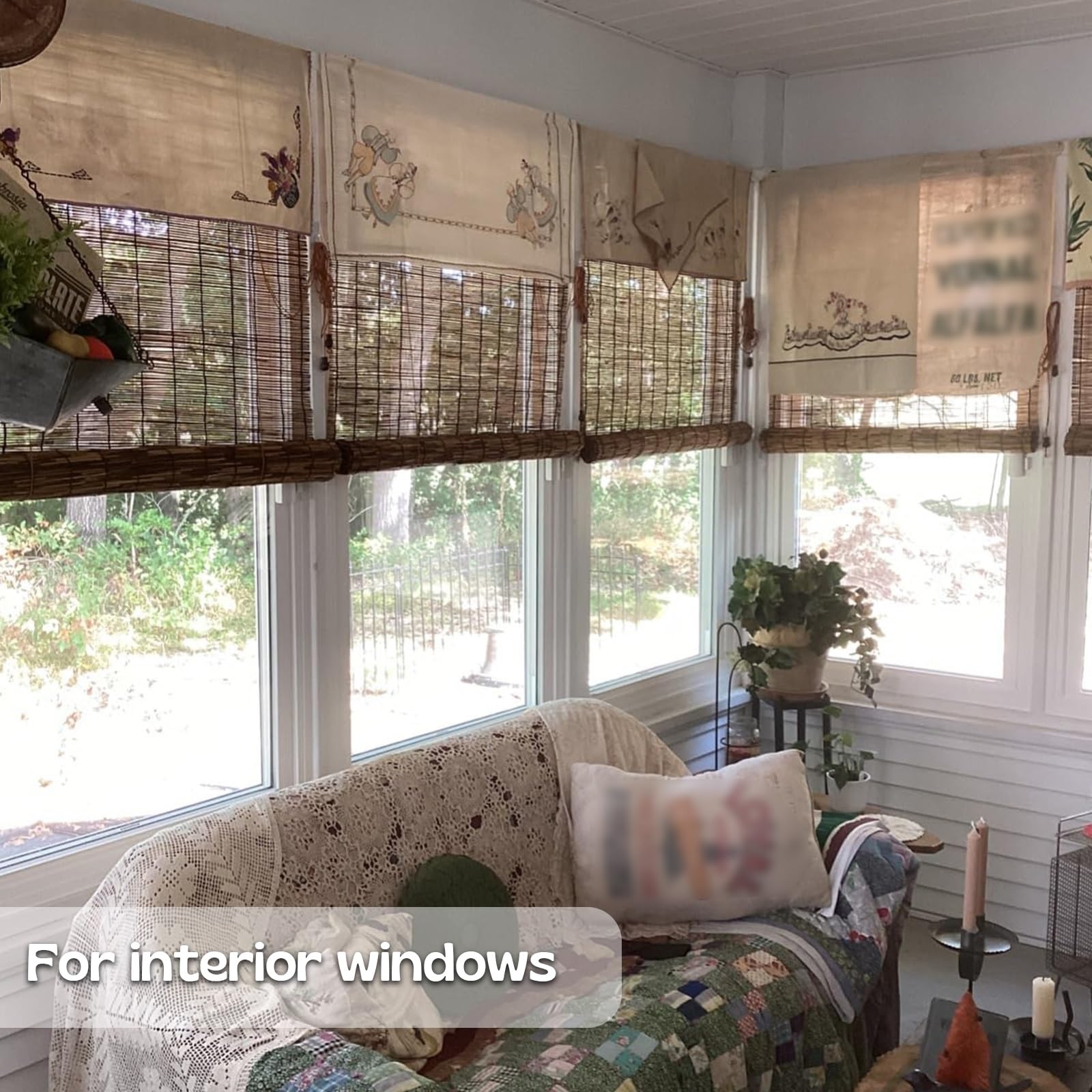 Amazon.com: PLWUPL Natural Bamboo Door Curtain with Lift, Outdoor