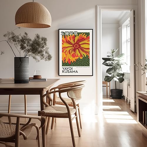 Miniatura 5 de Poster Master Kusama - Póster con estampado de flores, arte de flores amarillas, arte de pared japonés, arte de puntos infinitos, regalo para