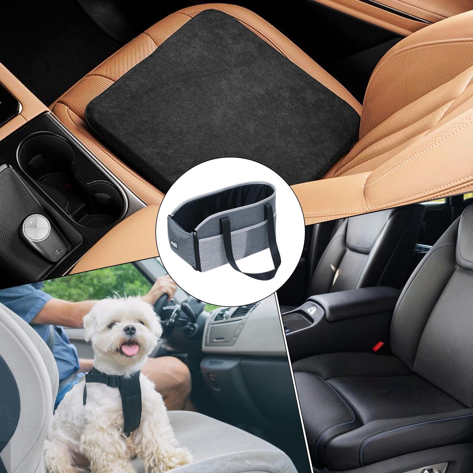 Seggiolino Auto Gatto - Seggiolino Auto Per Cani Della Console Centrale | Carrier Dell'auto Del Cane | Carrier Per Animali Domestici Rimovibili | Sedili Di Promemoria Anti-collat Portatile Per Balco