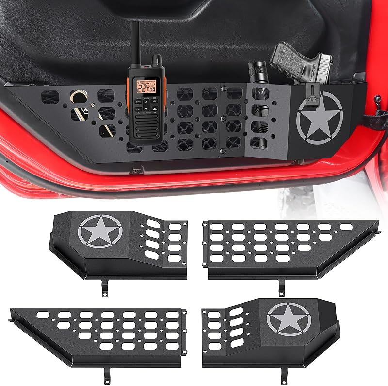 Organizador metálico para bolso da porta dianteira DIAMOOKY Jeep Wrangler JL JLU e Gladiator JT 2018–2026 – Par