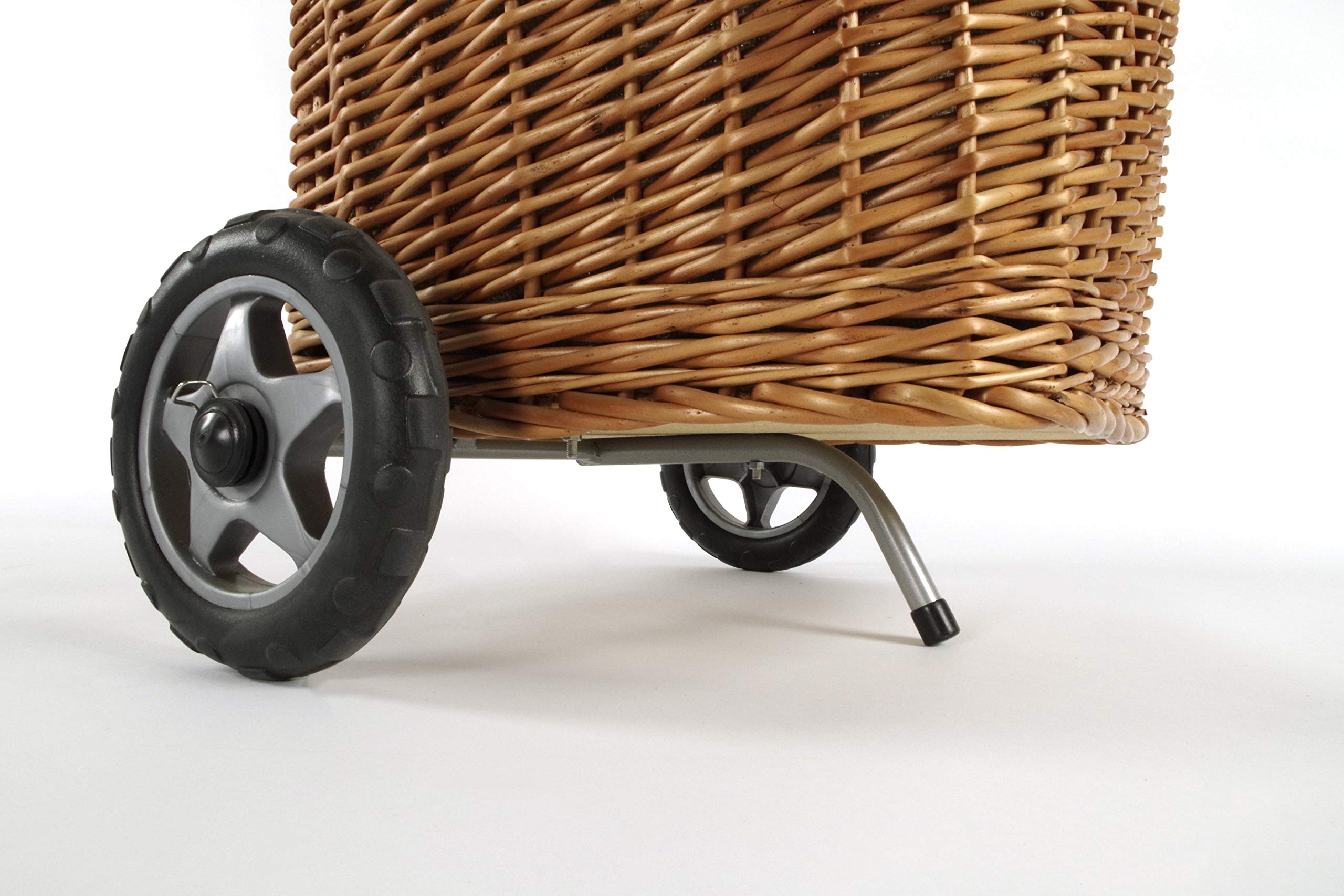 Kobolo Kaminholzwagen mit Rollen Brennholzwagen aus Vollweide mit Leinen