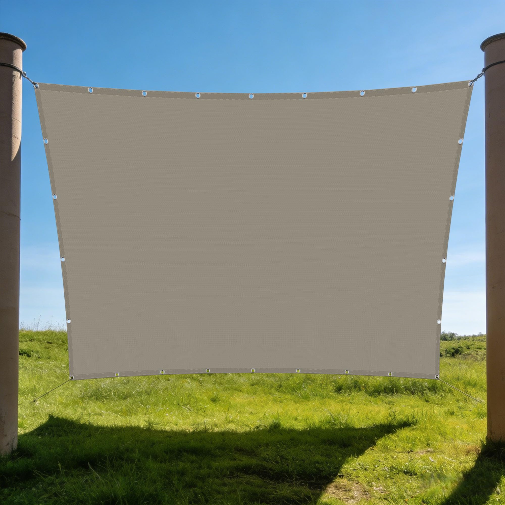 Voile d'ombrage Carré 2.8 x 2.8 m Toile Imperméable Voiles Ombrages Rectangulaire Imperméable Respirant pour en Plein Air, Jardin Terrasse, Taupe