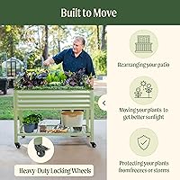 Vista 4 de Rolling Elevated Raised Garden Bed-V Series, 2' x 4' Garden Beds with Legs & Storage Rack for Patio & Porch, 700 Lbs Weight Capacity, Outdoor