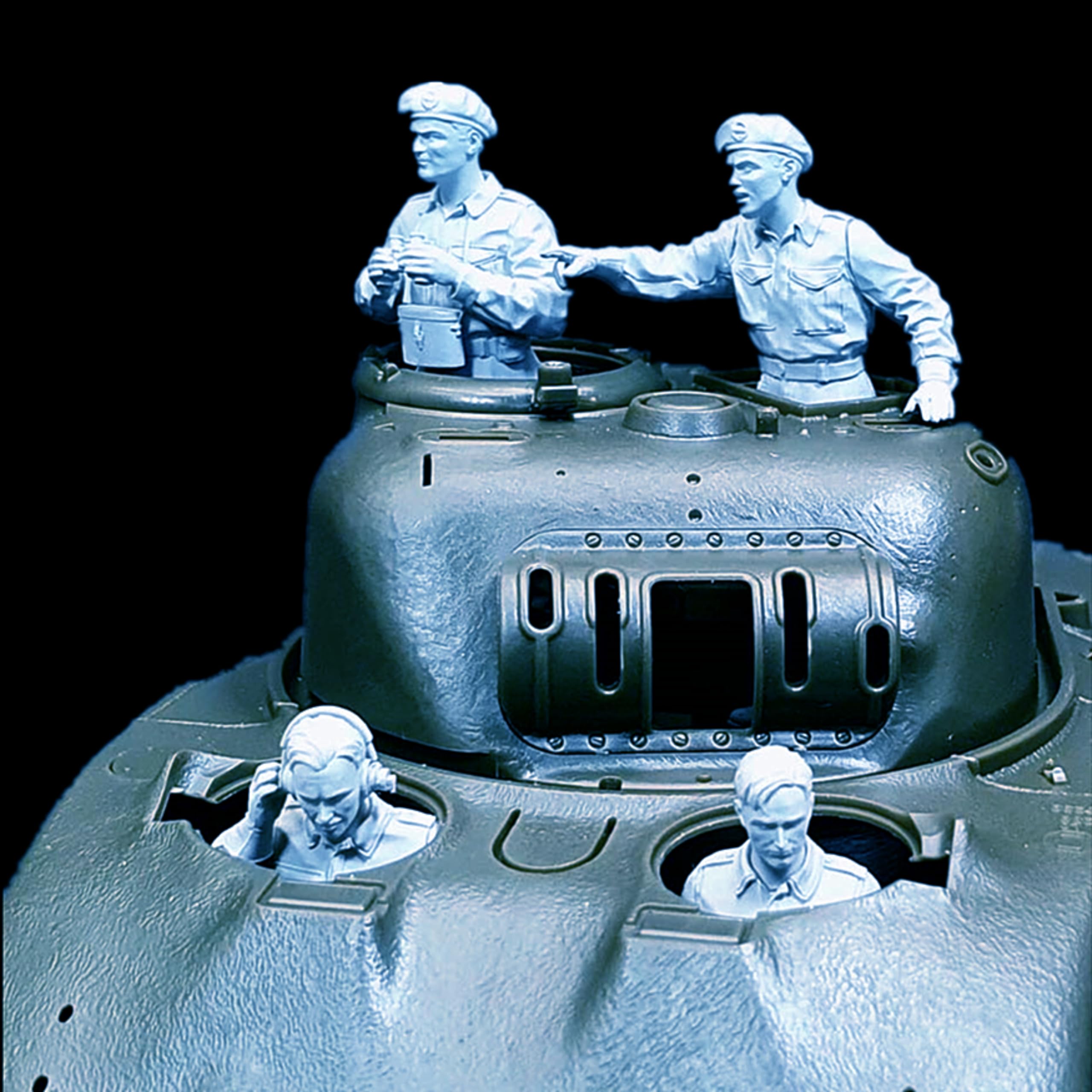 TRUEGRIS 1/35 WWII British Tank Soldier Resin Model Kit Unpainted and Unassembled (4 people, no tank) //k9w4J3