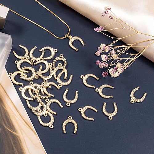 Miniatura 5 de Joez Wonderful Dije de herradura de metal, colgantes para encontrar pulseras, collares, aretes, llavero, manualidades, fabricación de joyas